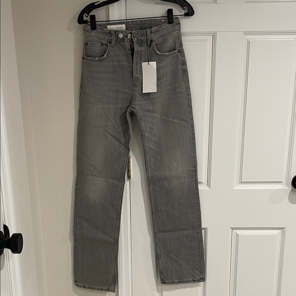 Zara Light Gray Straight Jeans - Picture 1 of 8